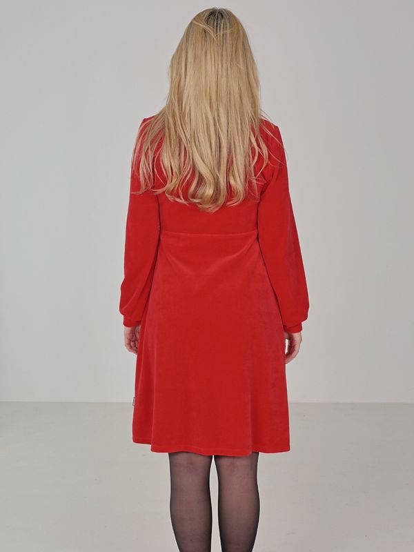 Janka röd velourklänning