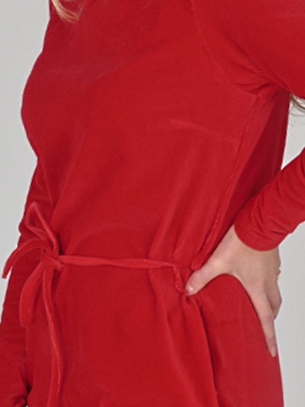 Chloe röd klänning i sammet