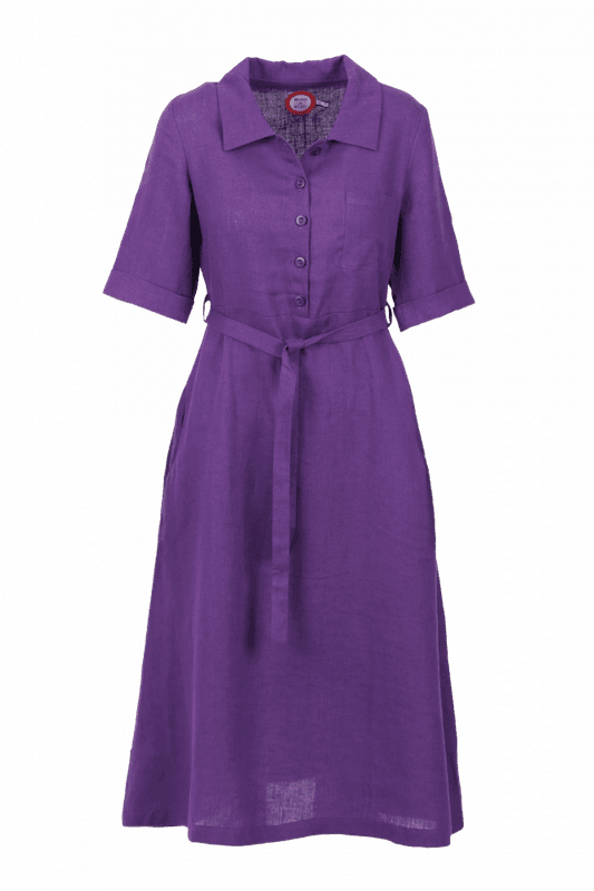 Pernilla lila klänning i linne