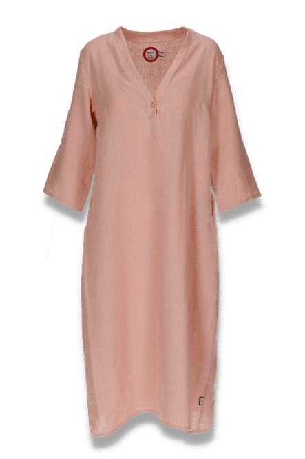 Huvudbild Cecilie en aprikos färgat härlig linneklänning