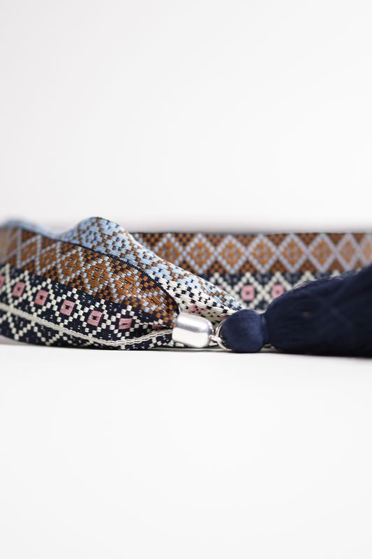 Belt ribbon blue multicolor 4,5 cm