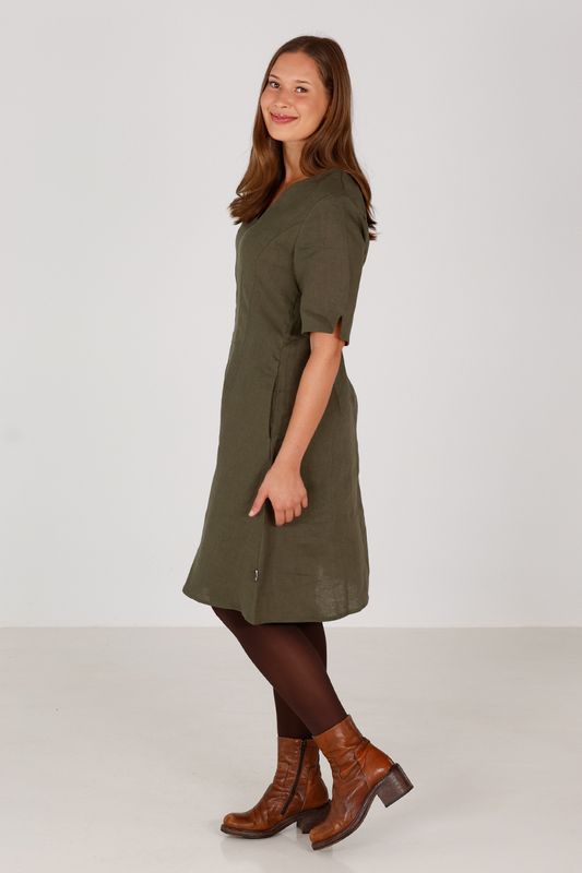 Heidi khaki linne klänning