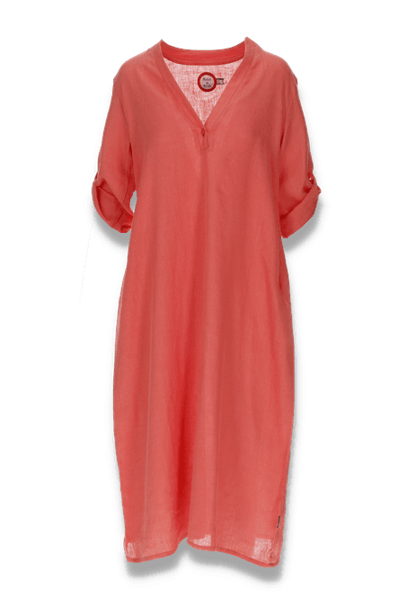 Huvudbild Cecilie en peach färgat härlig linneklänning