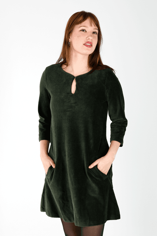 Margrete combo grön babycord tunik