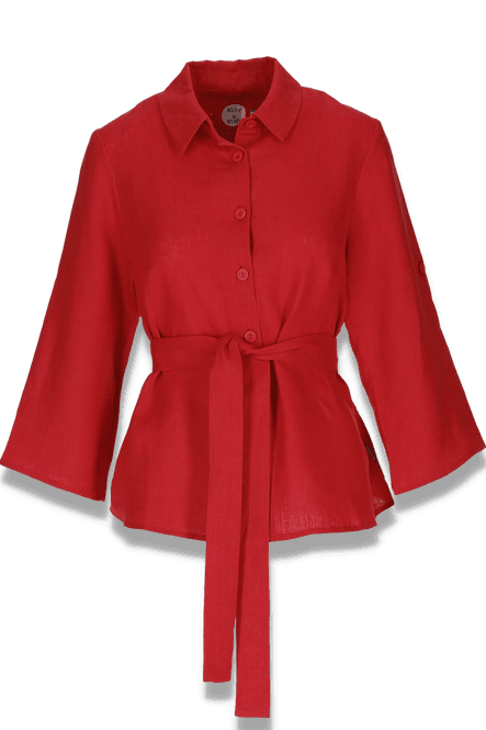 Huvudbild Linn röd linneskjorta