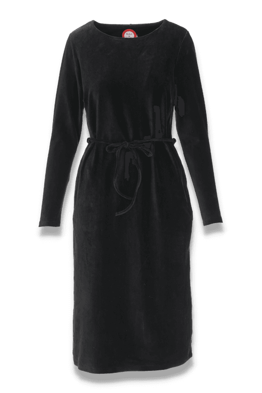 Chloe svart klänning i sammet