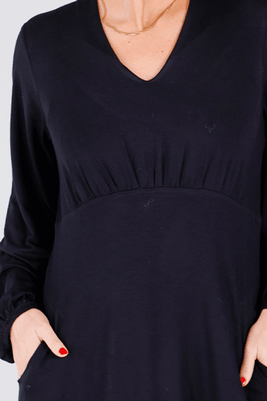 Ira svart bambus klänning 