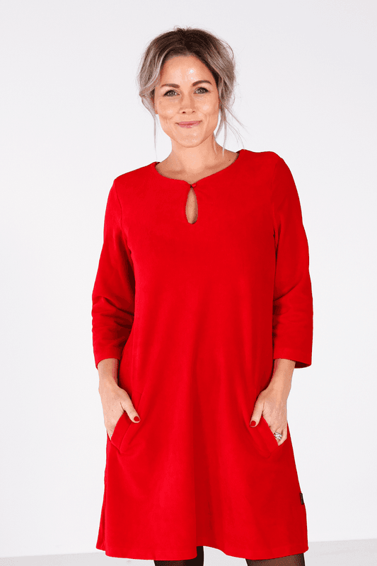 Margrete red babycord tunik