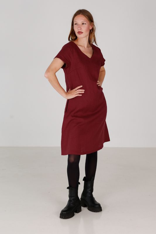 Hannalena plum linne klänning