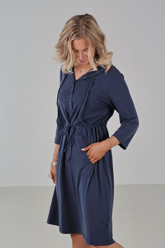 Elsa marineblå bambu klänning 