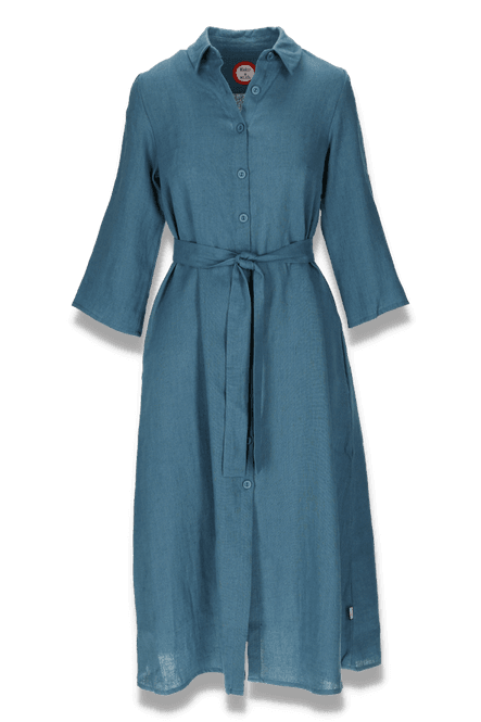 Huvudbild Donna petrol skjortklänning i linne