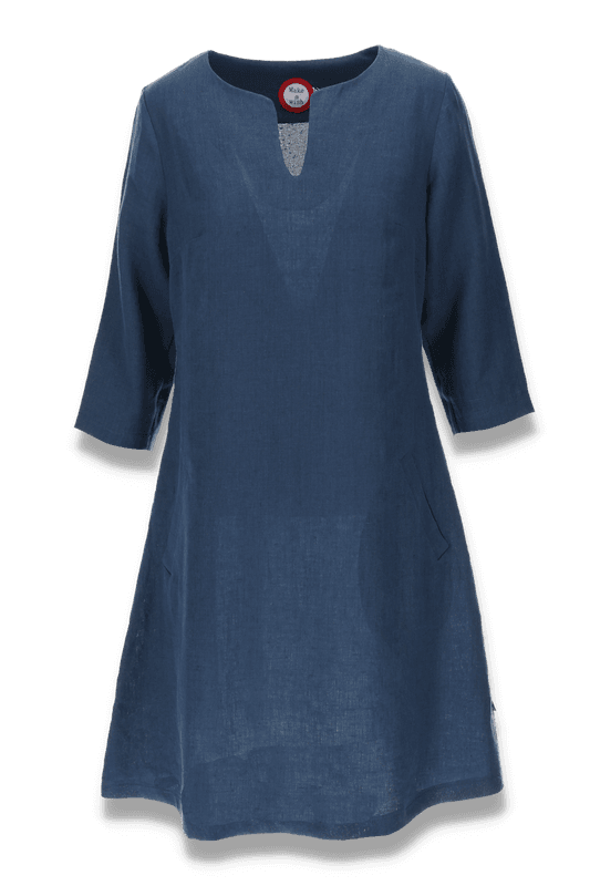 Hera navy linne klänning