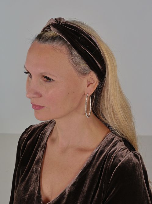 Huvudbild Berte hårbånd brun silkevelour
