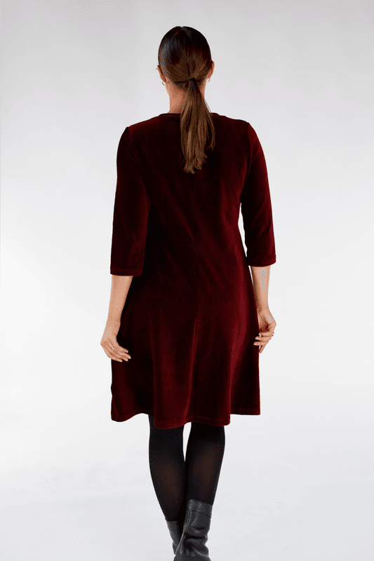 Elli klänning babycord bourdeaux 