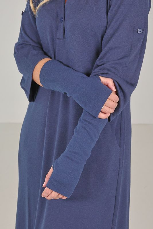 Pippi pulsvärmare i blå merinoull