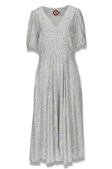 Huvudbild Nadine hvit blomstra bambusklänning