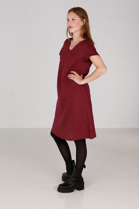 Hannalena plum linne klänning
