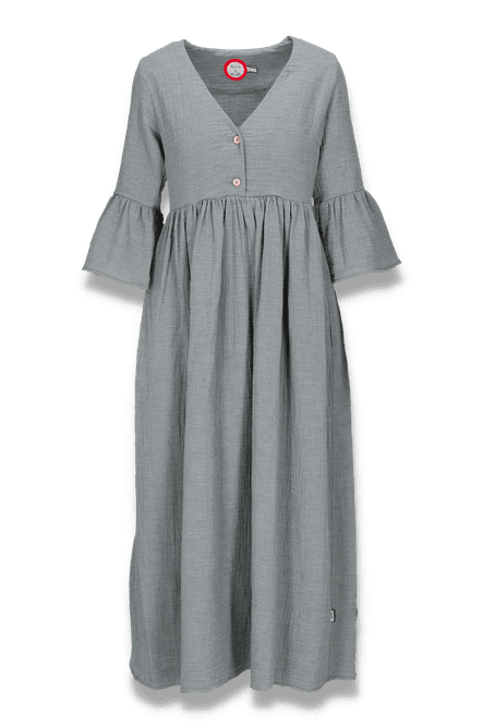 Huvudbild India green melange boho chic klänning