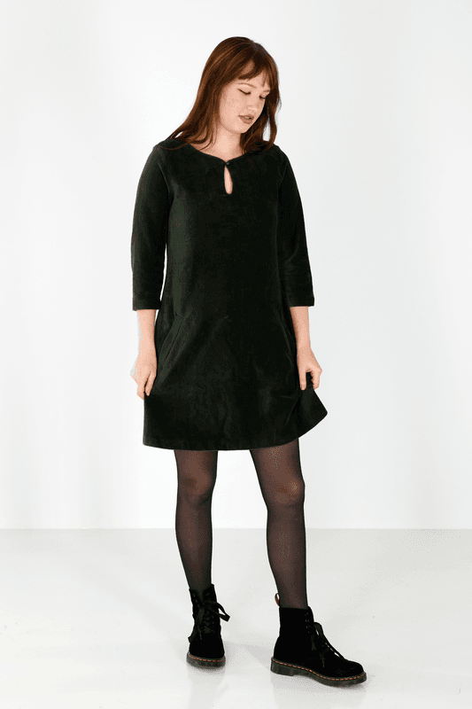 Margrete combo grön babycord tunik