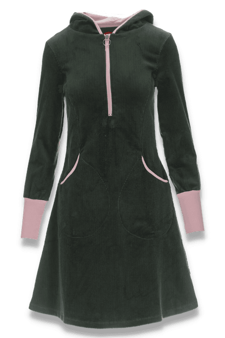 Huvudbild Bianca grön och rosa huvklänning