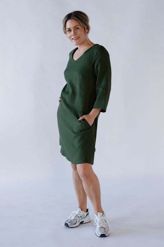 Josefina kombo grön linne klänning