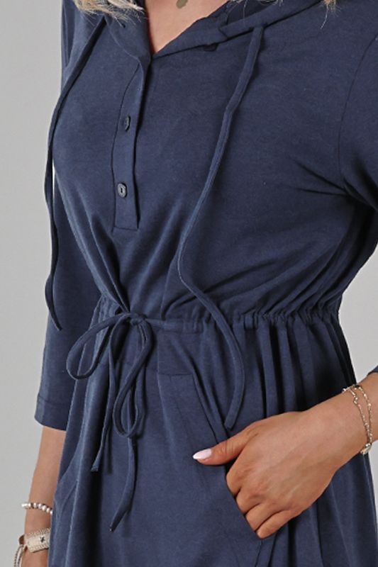 Elsa marineblå bambu klänning 