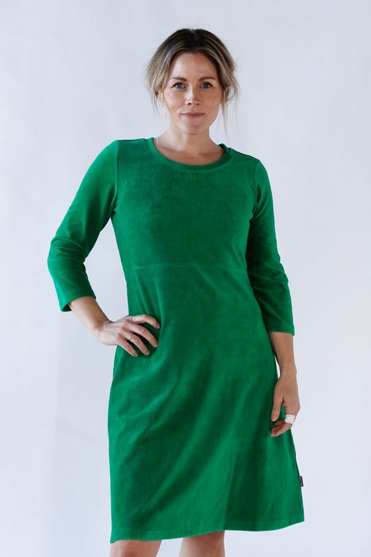 Elli klänning babycord grön