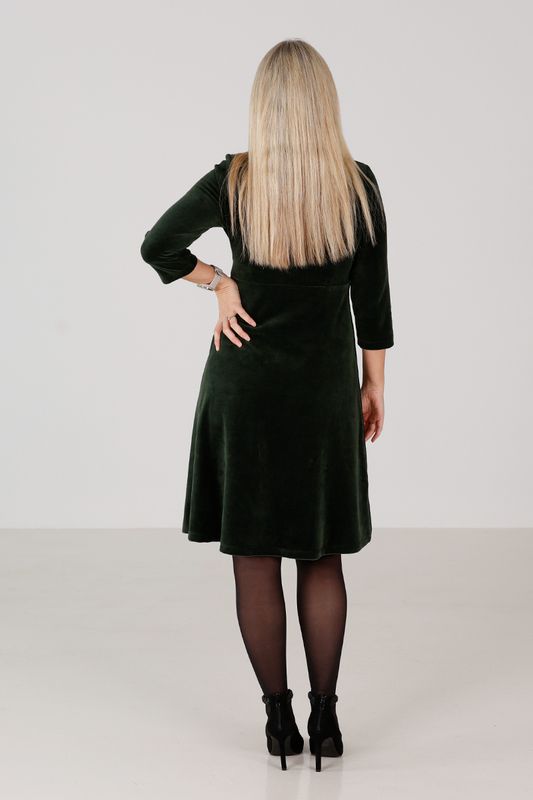Hildur combogrön velurklänning