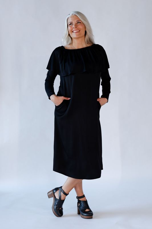 Palma svart elegant klänning i rayon