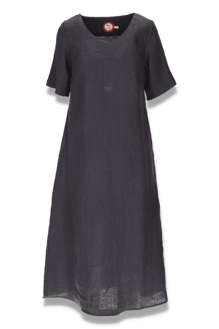 Huvudbild Gyda brungrå klänning i linne