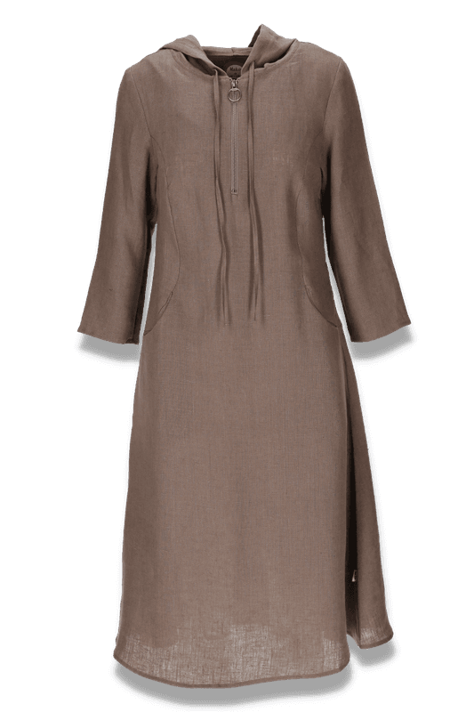 Berta wood sporty linneklänning