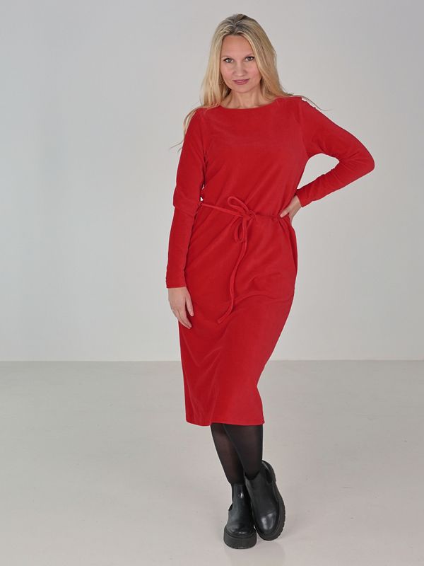 Chloe röd klänning i sammet