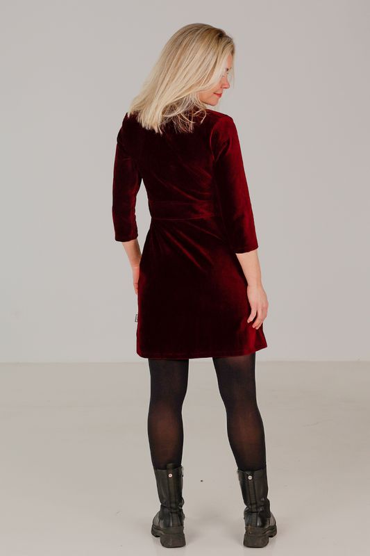 Kine burgundy kort basklänning