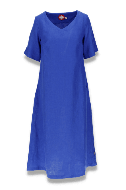 Huvudbild Gyda kungsblå klänning i linne