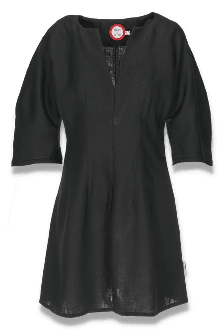 Huvudbild Mariell svart kort linneklänning 