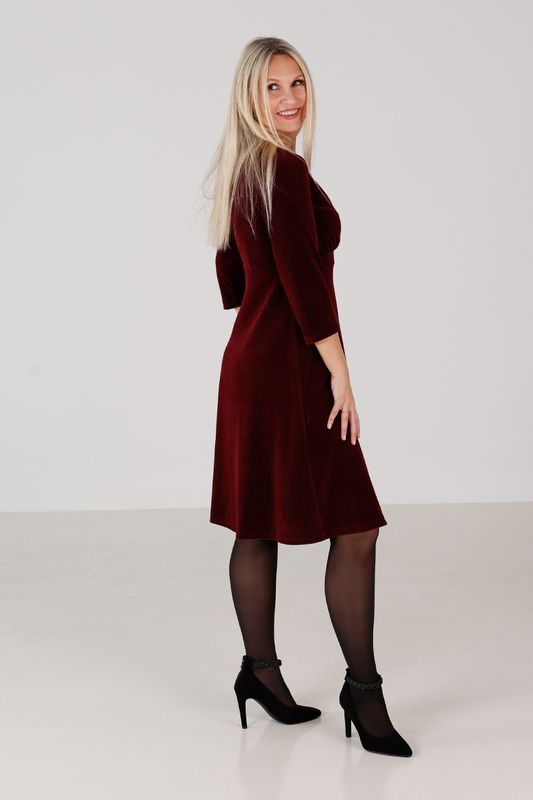 Hildur burgunder velurklänning