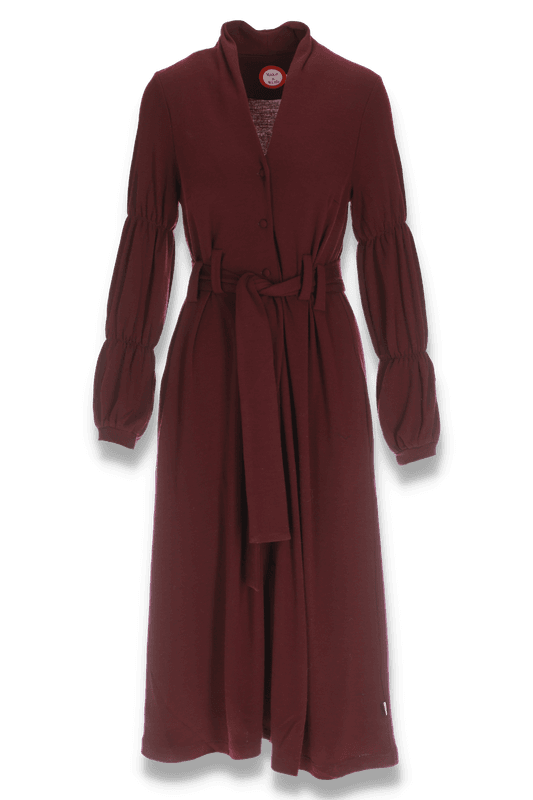 Antonette burgundy merinoull klänning